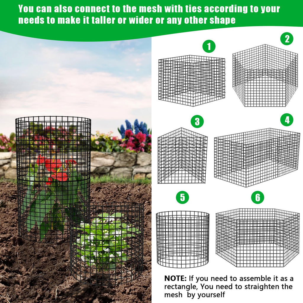 5 Pack Plant Protectors from Animals, 13x12" Plant Cages for Outdoor Plants