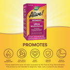 Nature's Way Alive! Ultra Multivitamin for Women, Complete Daily Women's Vitamins, High Potency Formula, Promotes Energy Metabolism and Muscle Function*, Vitamin A, C, D, Methylated B12, 60 Tablets