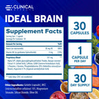 Clinical Effects Ideal Brain - Dietary Supplement for Nootropic Focus and Memory Support - 30 Capsules - B Vitamins, GABA, Alpha-GPC - Helps Support Mental Focus, and Optimal Brain Function