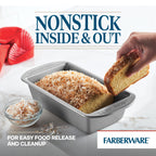 Farberware Nonstick Bakeware 9-Inch x 5-Inch Loaf Pan, Gray