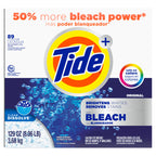 Tide Powder Laundry Detergent with Bleach, Original Scent, 89 Loads, 129 oz
