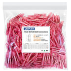Heat Shrink Butt Wire Connectors, 200 Pcs Red 22-16 AWG Insulated Waterproof Electrical Wire Connectors Automotive Marine Wire Crimp Terminals Butt Splices for Boat, Car