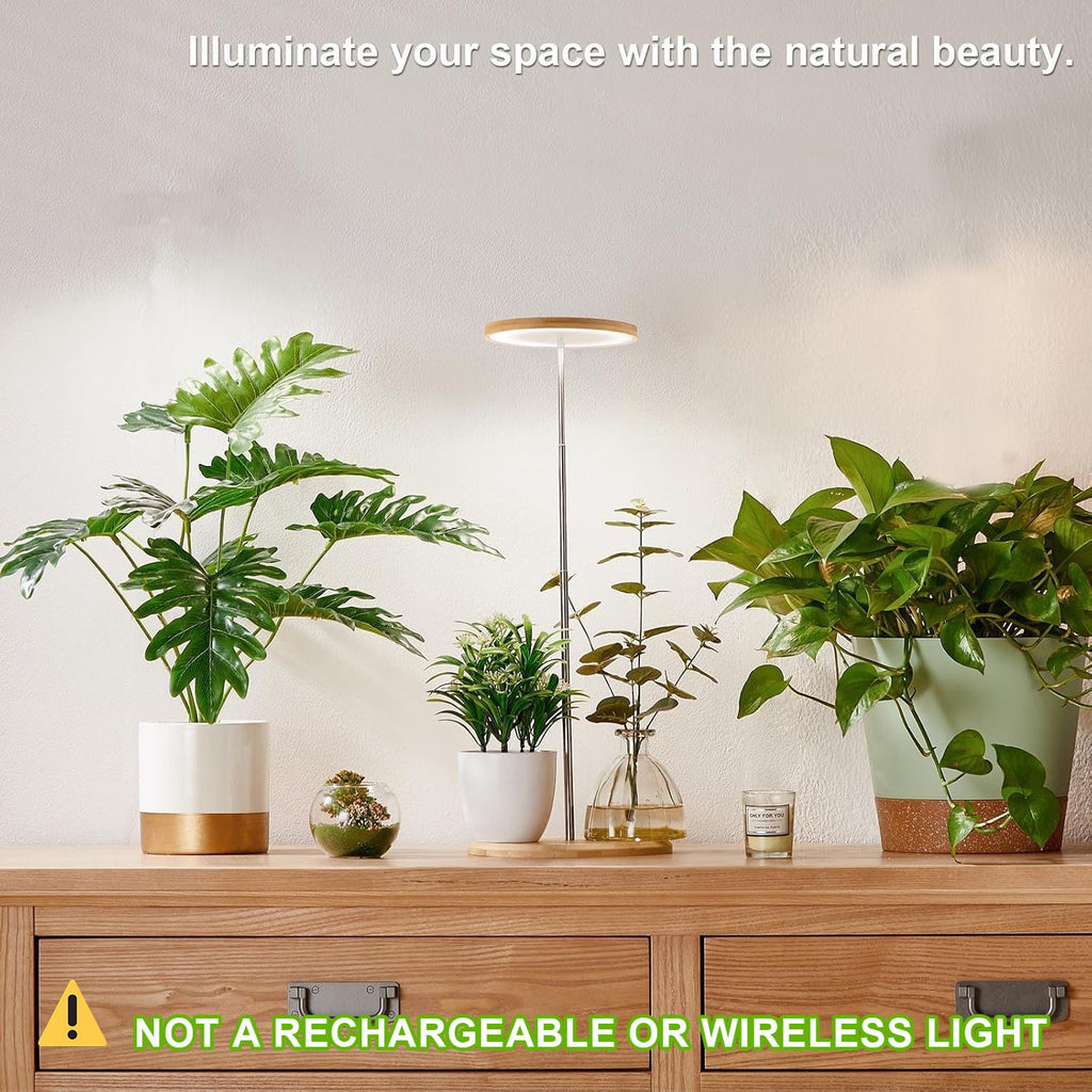 Plant Grow Light for Indoor Plant,Bamboo Mini LED Grow Light Garden,Height Adjustable,Automatic Timer with 8/12/16 Hours，1 Pack