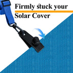 10set Upgraded Pool Solar Cover Reel Straps Adjustable Pool Cover Reel Attachment Inground Swimming Pool Solar Cover Straps and Clips Kit Including 10 Solar Reel Blanket Straps with Hooks,10 Clamps