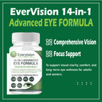 Evervision 14 in 1 Advanced Eye Formula, Eye Vitamin and Mineral Supplement, 60 Capsules (1PCS)