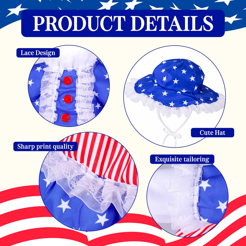 Xroyniu 4th of July Porch Goose Outfits, Patriotic Goose Outfit Costume for Plastic/Cement Statue, Independence Day Goose Clothes for USA 250th Anniversary Garden Patio Decor