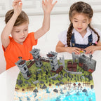 Yoyoom Army Men Action Figures Toy Soldiers Set, Medieval Castle Small Soldiers Military Toy, Plastic Army Men playset Castle Building Set with Storage Bag and Map