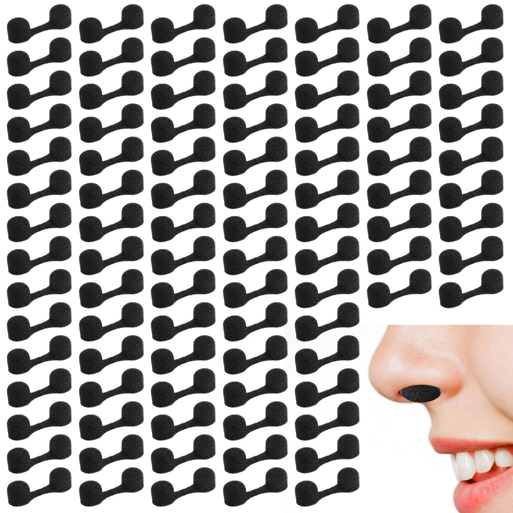Dimeho 300 Pieces Nose Plug Filter Disposable Nose Dust Filters Bulk Sponge Nostril Filters for Spray Tanning Welding Dust Allergies DustConstruction Areas (Black)