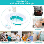 Electric Sitz Bath, Sitz Bath for Hemorrhoids, Sitz Bath for Toilet Seat, Sitz Bath for Postpartum Care, Sits Bath Kit for Women, Automatic Flushing, Foldable, Fits Universal Toilet
