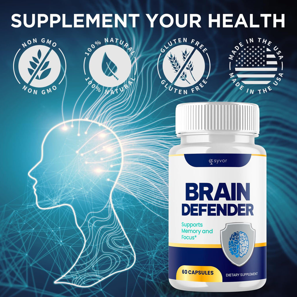 (3 Pack) Brain Defender Supplement Pills, Official Brain Defender Advanced Formula Nootropic Capsules, All Natural Health and Wellness Support Formula Maximum Strength Braindefender (180 Capsules)