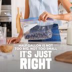 Ziploc Half Gallon Food Storage Freezer Bags, Easy Open and Close, 40 Bags Total (Pack of 9)
