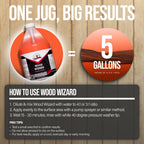 Southeast Softwash Wood Wizard | Heavy Duty Wood Floor Cleaner & Stain Remover | No-Bleach Wooden Floor Cleaner for Decks, Fences, & Docks | Odorless Concentrated Solution (1 Gallon Jug, 4 Pack)