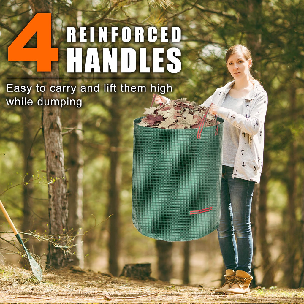 72 Gallon 6 Pack Leaf Bags Reusable for Lawn & Garden