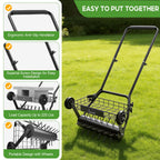 Lawn Aerator Tool, Heavy Duty Manual Lawn Aerators with Dual Weight Up to 100 lbs, Yard Aerator Lawn Tool with 39 Spikes, Grass Aerator for Lawn Care