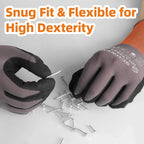 Schwer 3/6/12 Pairs Work Gloves Sandy Nitrile Coated LT5626, Level 6 Abrasion Resistant (Certified) Heavy Duty Working Gloves with Grip for Men Women, Touch-Screen, for Gardening, Construction, XL