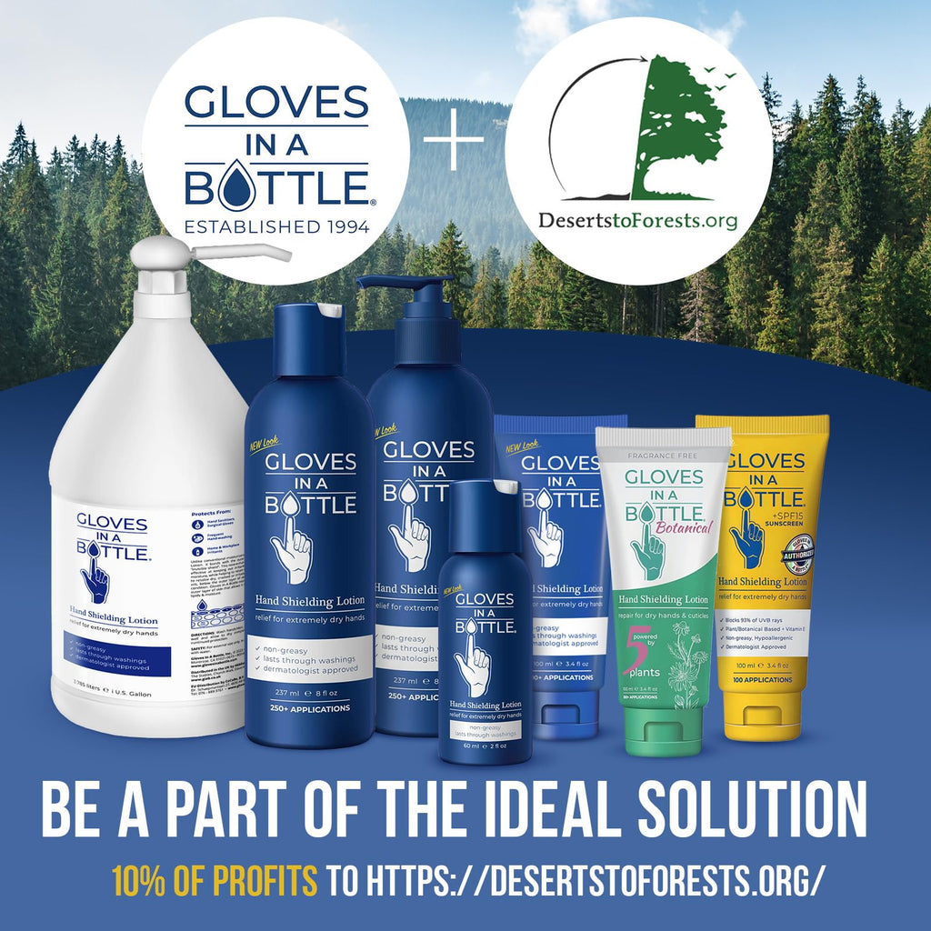 Gloves In A Bottle Psoriasis Eczema Relief Hand Lotion Travel Size - Shielding Lotion for Women, Men, 6 months old or older babies - Cracked Hands Repair Cream - 3.4 oz