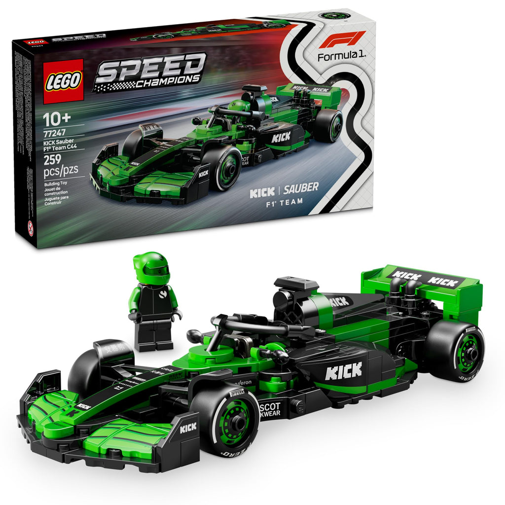 LEGO Speed Champions Kick Sauber F1 Team C44 Race Car Toy - Building Set for Kids, Boys & Girls, Ages 10+ - Toy Car for F1 Fans - Gift Idea for Birthday - 77247