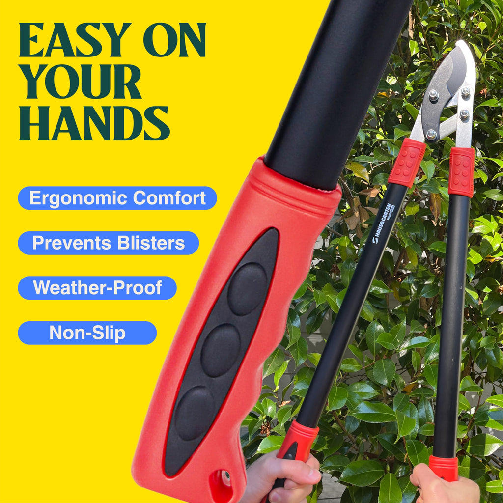 Haus & Garten PowerPRO Compound Action 29" Bypass Loppers - Use as loppers for tree trimming, branch cutters, heavy-duty garden pruning tree clippers, lopping shears