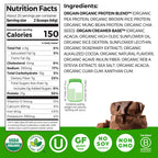 Orgain Organic Vegan Protein Powder, Creamy Chocolate Fudge - 21g Plant Protein, 6g Prebiotic Fiber, Low Net Carb, No Lactose Ingredients, No Added Sugar, Non-GMO, For Shakes & Smoothies, 2.03 lb