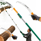 StartPro 18ft Tree Pruning Saw, Telescopic, Manual, Lightweight, Extendable Pole Saw with Sharp Carbon-Enriched Blade for Efficient Tree Maintenance and High-Reach Branch Cutting.