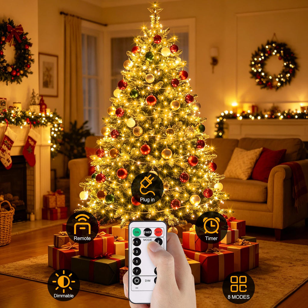 2 Pack Fairy String Lights Plug in Twinkle Lights with Remote for Bedroom