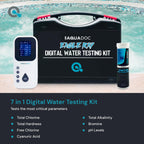 Eagle Ray Digital Spa Water Test Kit by AquaDoc with Digital Water Tester and 30 hot tub Test Strips for Chlorine, Bromine, Total Hardness, Cyanuric Acid, Alkalinity, and pH