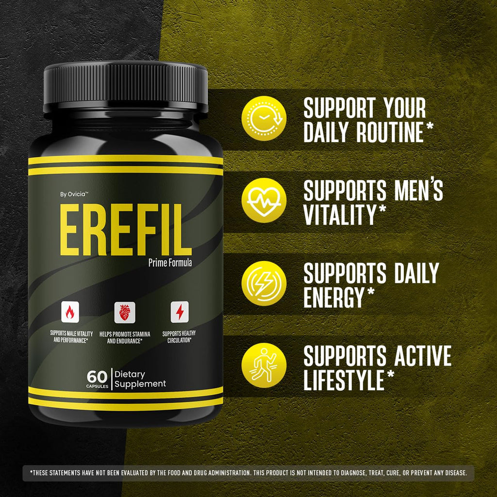 (5 Pack) Erefil Capsules - Official Erefil Pills Advanced Premium Formula Support Maximum Strength, All Natural Ingredients Vitamins for Overall Health & Wellness Reviews, 300 Capsules for 5 Months
