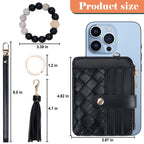 Airkit Keychain Wallet with Bracelet RFID Blocking Wristlet Credit Purse Card Holder, Silicone Bead Tassel Key Ring for Women