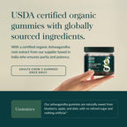 Gaia Herbs Organic Ashwagandha Gummies - Stress Support* - Made with Cinnamon & Ginger - Gluten Free & Vegan - 81 Count (27 Servings)