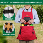 Grampa's Gardening Apron Cross Back Garden Apron with Large Pockets