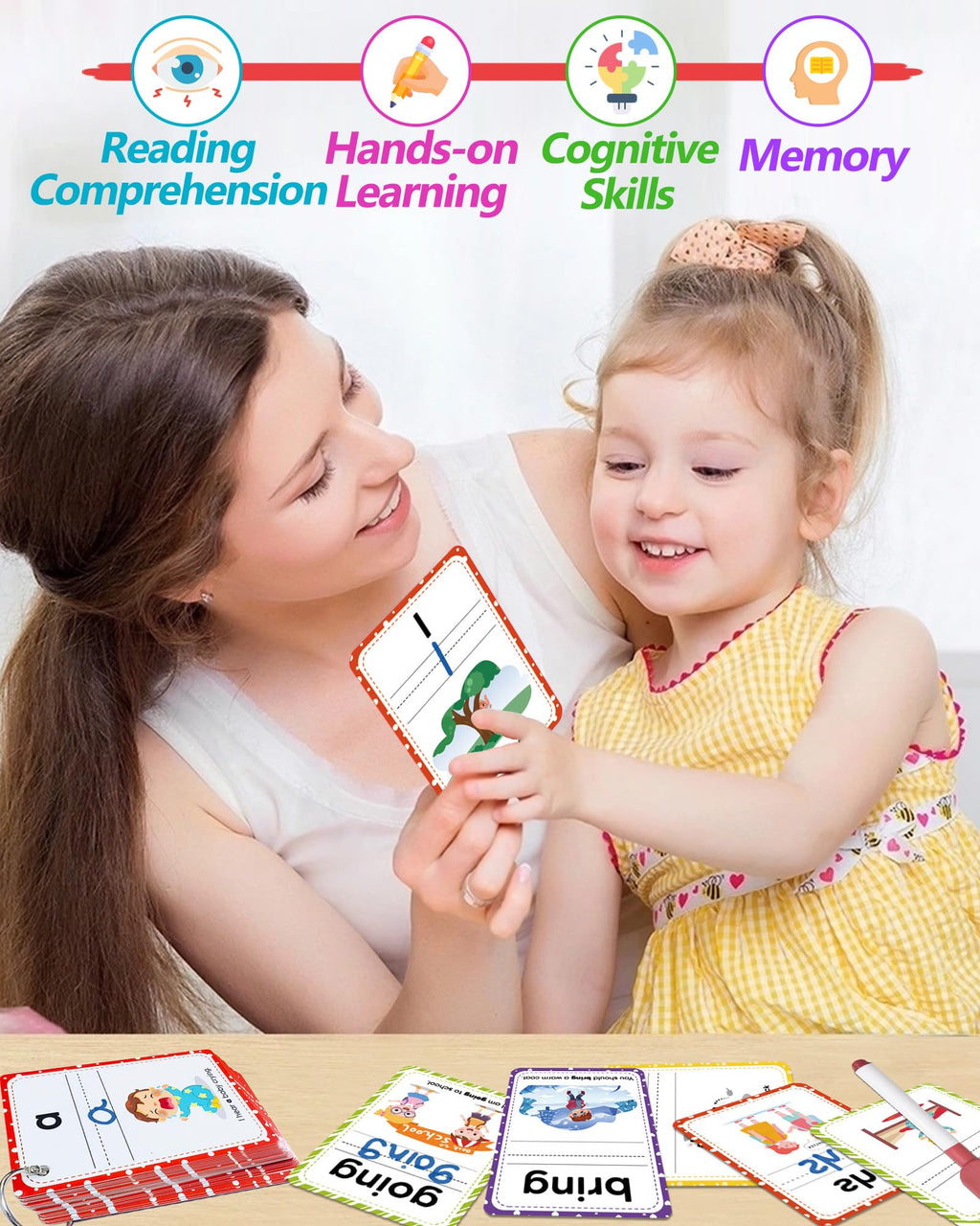 Sight Words Flash Cards Kindergarten, 250 Dolch Sight Word Writing Reading Spelling Games, Preschool Kindergarten Toddler Learning Activities, Homeschool Supplies Educational Toys for Kids Ages 3+