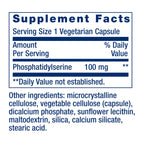 Life Extension PS Caps, phosphatidylserine, for Cognitive Performance, Gluten-Free, Non-GMO, Vegetarian, 100 Capsules