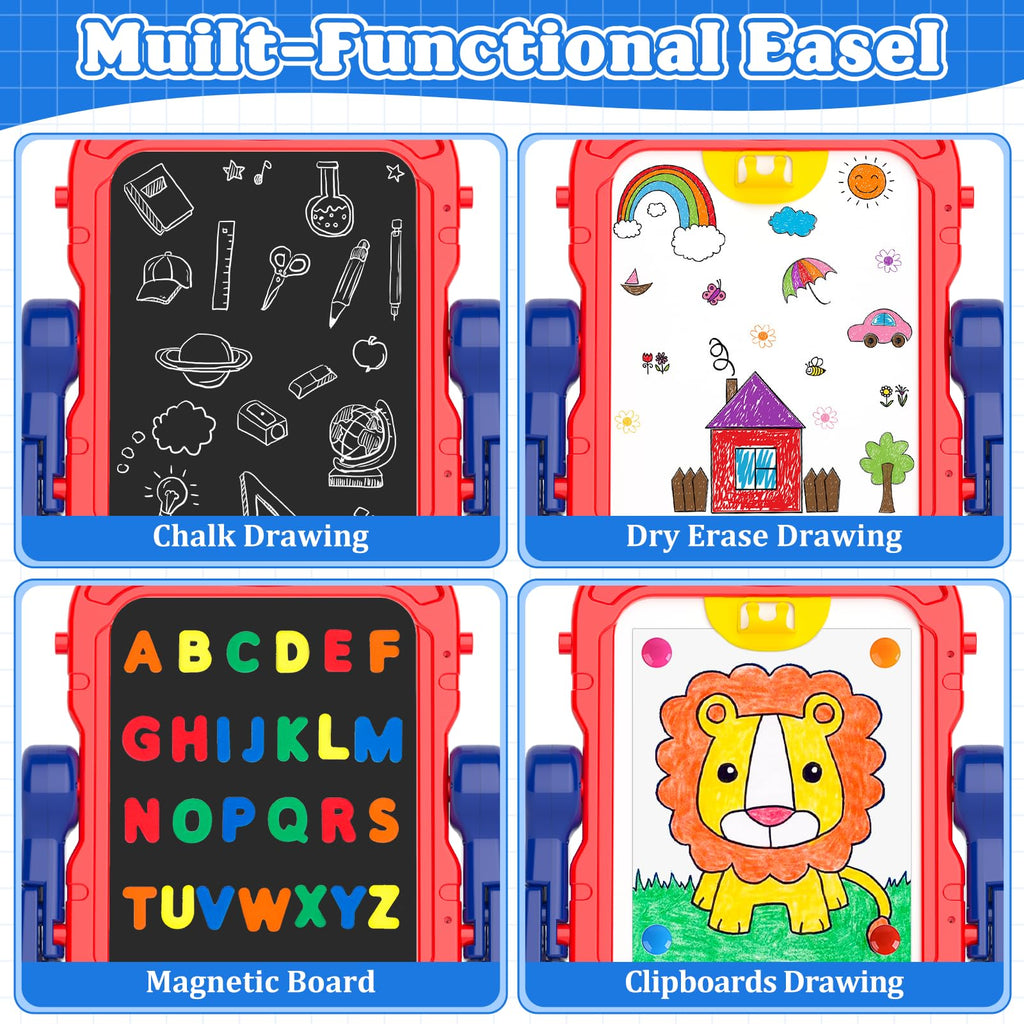 Easel for Kids Toys, Double-Sided Magnetic Painting Board
