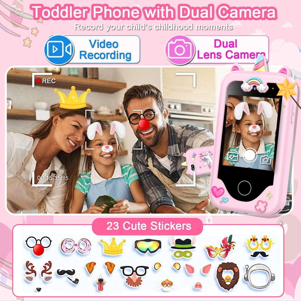 Kids Smart Phone for Girls Toys, Gifts for 3-10 Year Old Girls Boys Pink