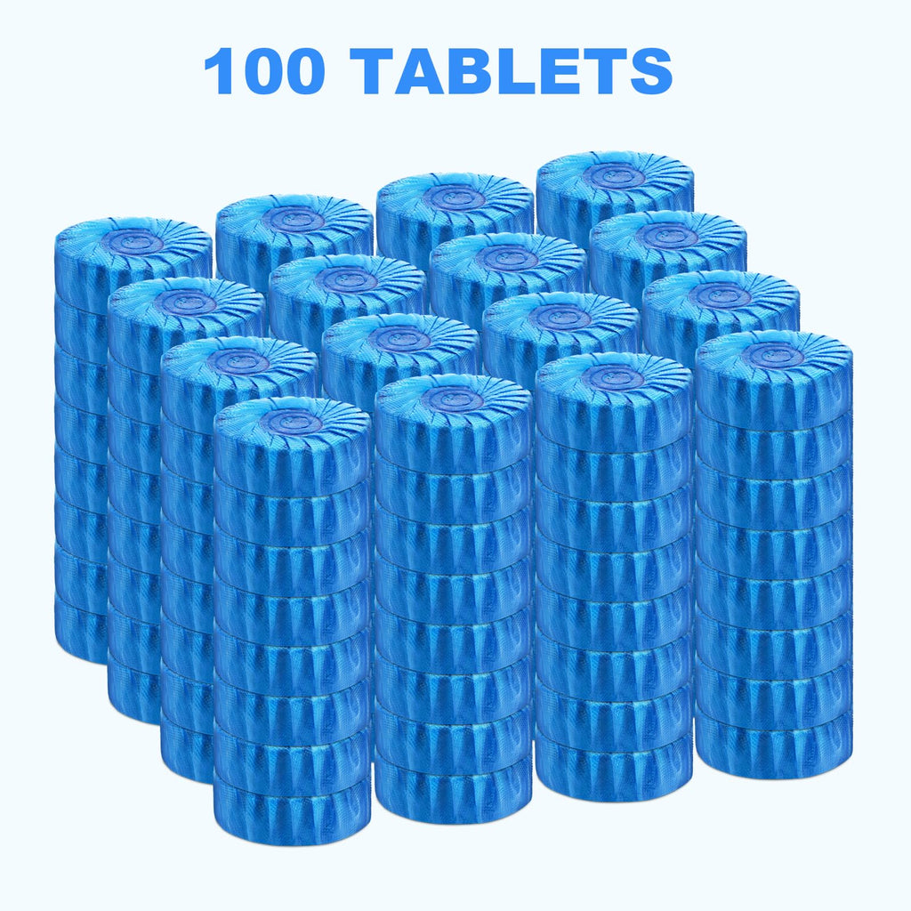 CHMI 100 Pack Toilet Bowl Cleaner Tablets, Long-lasting Bathroom Toilet Tank Cleaner.(Blue)