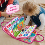 Freebear Deluxe Pink Princess Quiet Book Sensory Board for Toddlers 1-4, Montessori Educational Toys for Girls, Travel Toys with Activities