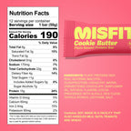 Misfits Vegan Protein Bars - Speculoos Cookie Butter | Nutrition Bars - 15g Protein, 1g Sugar, Plant-based, Low Carb, Non-GMO, Gluten Free Snacks | Pack of 12