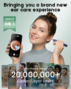 Ear Wax Removal - Earwax Remover Tool with Ear Set - Ear Canal Cleaner with 1080P Camera - FSA HSA Eligible - Ear Cleaning Kit with Ear Spoon - Ear Camera for iOS & Android (Navy Blue)