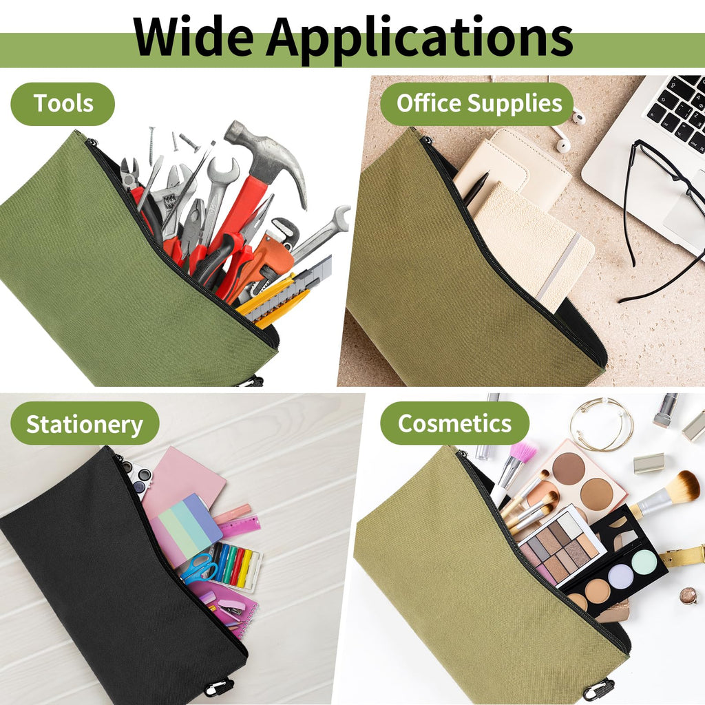 6 Pack Tool Bag Zipper Pouch, Premium Tool Pouch, Utility Storage Organizer