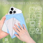 Eco-Fused Oversized Microfiber Cleaning Cloths XL - 5 Pack - 12 x 12 - Double-Sided - Microfiber & Suede for Smartphones, LCD TV, Tablets, Laptop, Camera Lenses & Other Surfaces