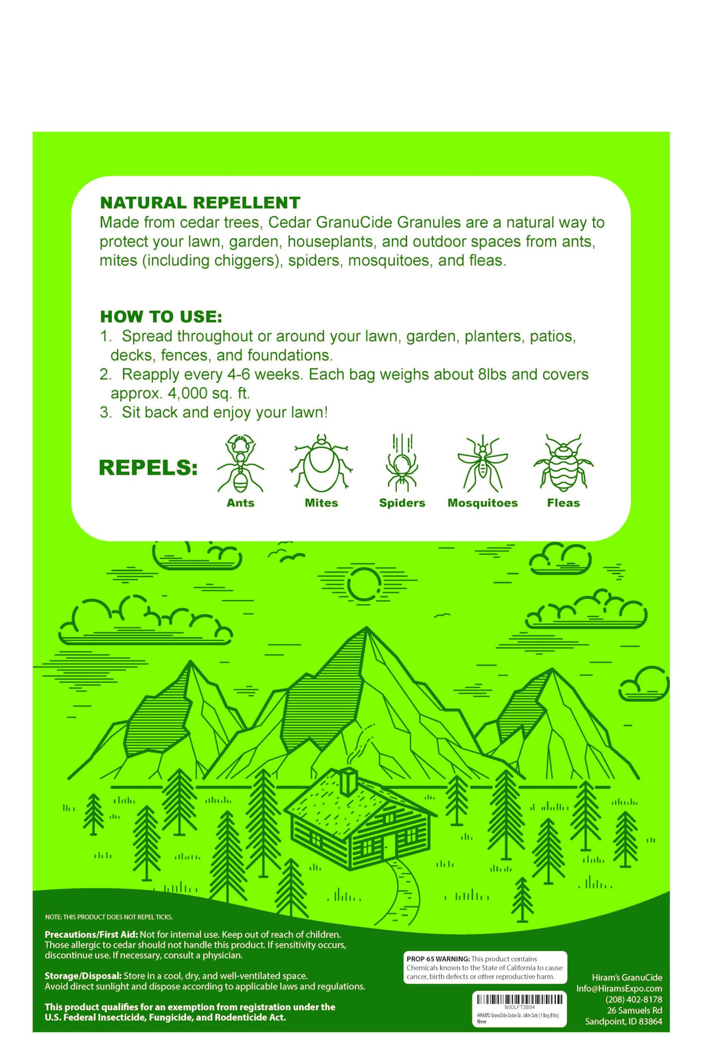 GranuCide Cedar Granules | Cedar Chips for Home & Garden | Repels Ants, Aphids, Spiders, Mosquitos | Smells Great & Easy to Use | 1 Bag (8 lbs)
