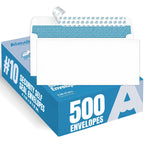 Aimoh#10 Business Envelopes Letter Size Windowless Self Seal Security 500ct