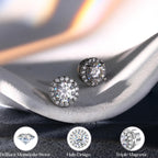 GEMQUEEN Moissanite Magnetic Earrings for Women Men Hypoallergenic, 1.6CT