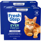 Fresh Step Advanced Ever Fresh Multi Cat Clumping Cat Litter, Unscented, Low Dust, Odor Control with Ammonia Block Tech, Compatible in Automatic Litter Boxes, 32 lb. (2 x 16 lb.)