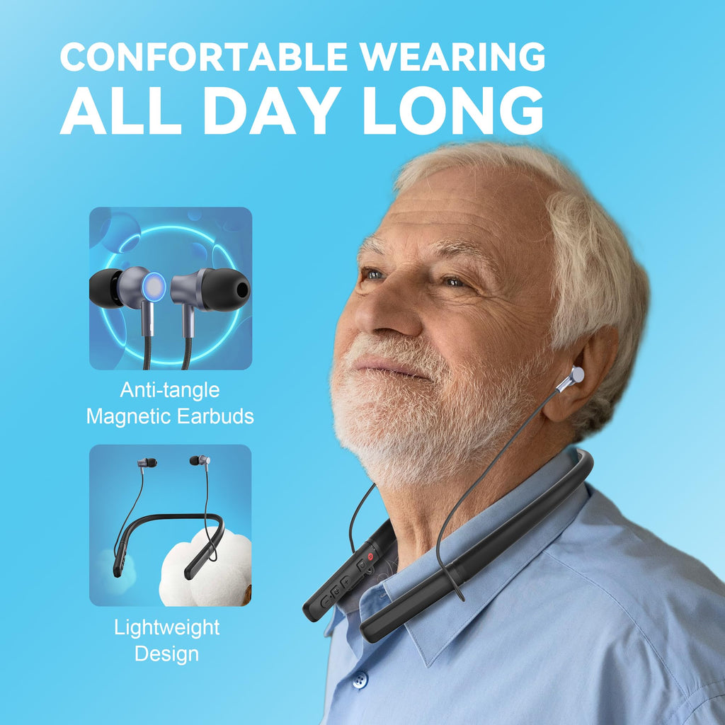 DIGGINGSOUND Hearing Aids for Seniors Hearing Amplifier Device, Neckband Hearing Aids Earphones for Elderly with Bluetooth