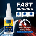 Meuvcol Silicone Glue 100g - Fast-Bonding & Waterproof Silicone Adhesive for Silicon Rubber, Model, Toys, TPU, TPR, TPE - Clear Liquid Silicone Adhesive for Crafts, 6 Applicator Nozzles