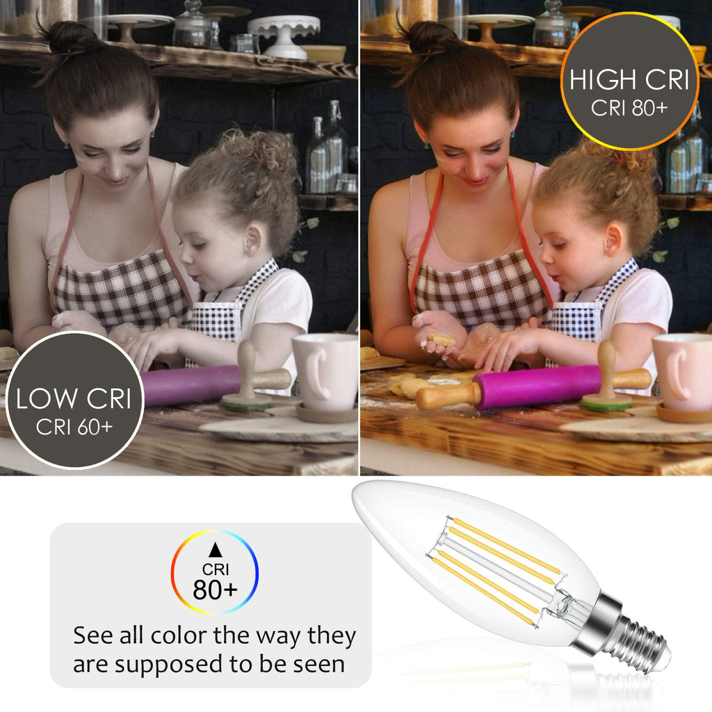 Cotanic Dimmable E12 Candelabra LED Bulb 4000K Daylight 60W Equivalent