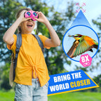 Gifts for 3-6 Year Old Girls and Boys, Kids Binoculars for Outdoor Easter Toys for 4 5 6 Year Old Girl Easter Christmas Xmas Stocking Stuffers Fillers Gifts for Kids Teen Girls Pink