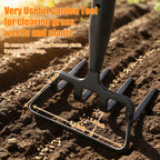 2-in-1 Heavy Duty Garden Hoe with 60" Adjustable Handle, Stirrup Hoe & Cultivator Weeding Rake - Lightweight Gardening Tool for Fast Weed Removal, Cultivating & Loosening Soil, Stainless Steel
