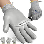 Dowellife Cut Resistant Work Gloves for Men & Women - ANSI A5 & EN388 Level 4, Breathable PU Coated, Grey Non-Marking - for Gardening, Fishing, Automotive, Construction, Wood Carving (Medium, Grey)